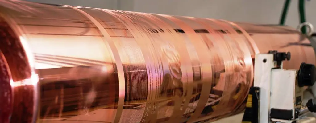 Copper plating cylinder in a metal processing plant